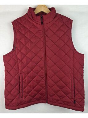 Hawk & Co Men's Puffer Vest Jacket Size Large Red Performance Puffy  Top